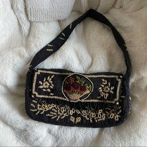 Vintage beaded baguette handbag